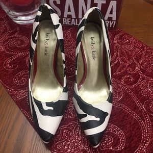 Kelly & Katie Black & White Heels